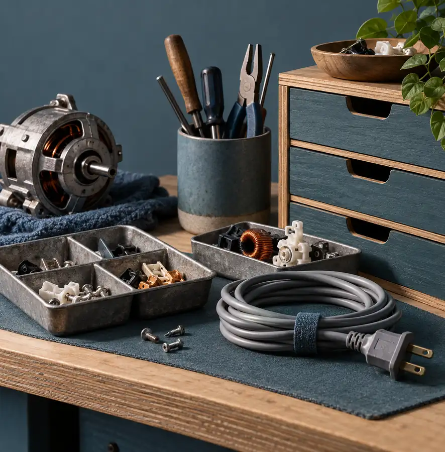 Illustration of repair businesses equipment and workspace