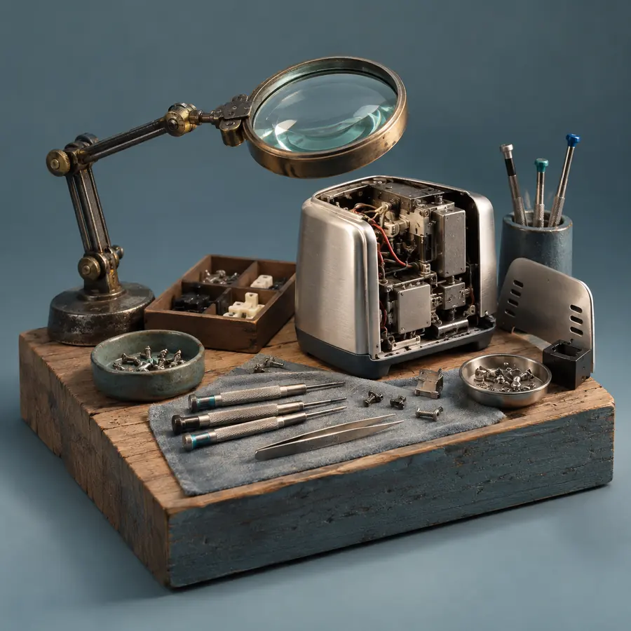 Illustration of repair businesses equipment and workspace